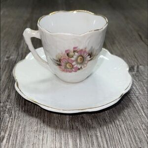 Vintage Floral Teacup and Saucer Set